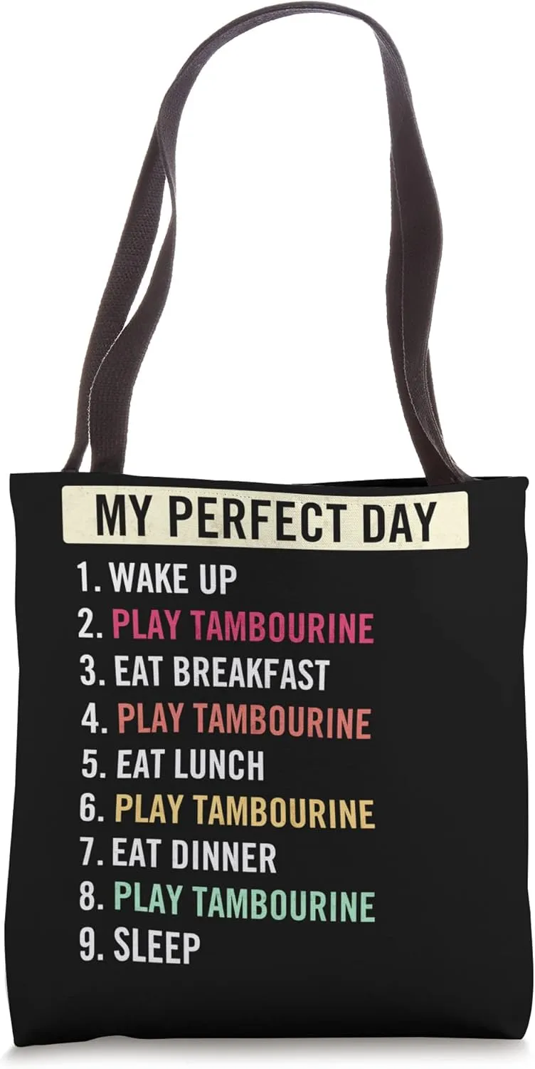 Funny Tambourine Players Tambourine Music Lovers Tote Bag