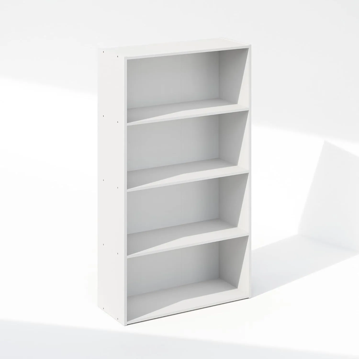 Furinno Reed 4-Tier Multipurpose Open Shelf Clothing & Closet Storage Organization, White
