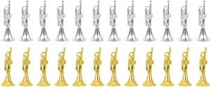 Gadpiparty Tiny Trumpet 24pcs Favors Miniature Xmas Trumpet Tree Decor Dollhouse Hanging with Horn Ornaments:  Musical Room Decoration Pendants Decorative Ornaments, Model Nursery Rings,