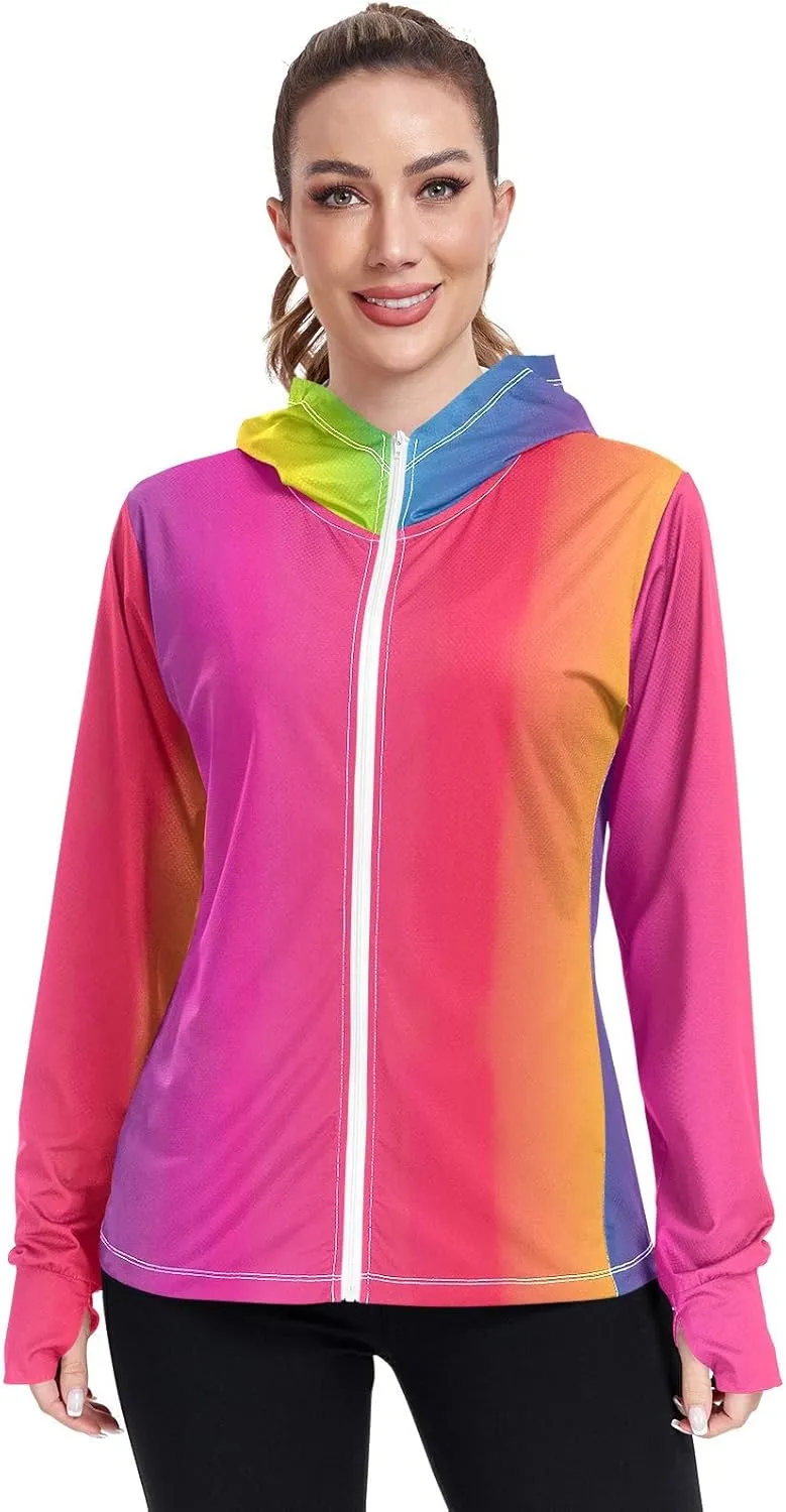 GAIGEO Black Green Women Jacket UPF 50  Womens Sun Protection Clothing, Cooling and Lightweight, S