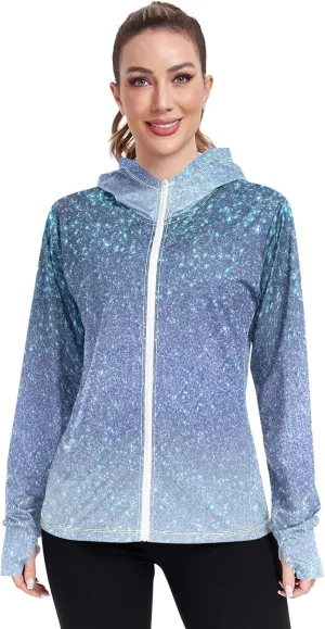 GAIGEO Black Green Women Jacket UPF 50  Womens Sun Protection Clothing, Cooling and Lightweight, S