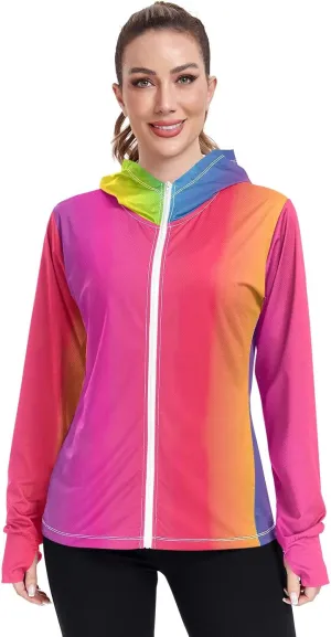 GAIGEO Black Green Women Jacket UPF 50  Womens Sun Protection Clothing, Cooling and Lightweight, S