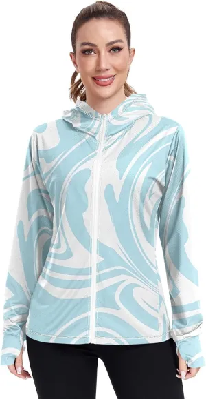 GAIGEO Starfish Blue Green Women Jacket UPF 50  Lightweight Upf Clothing Women, Breathable Fabric, S