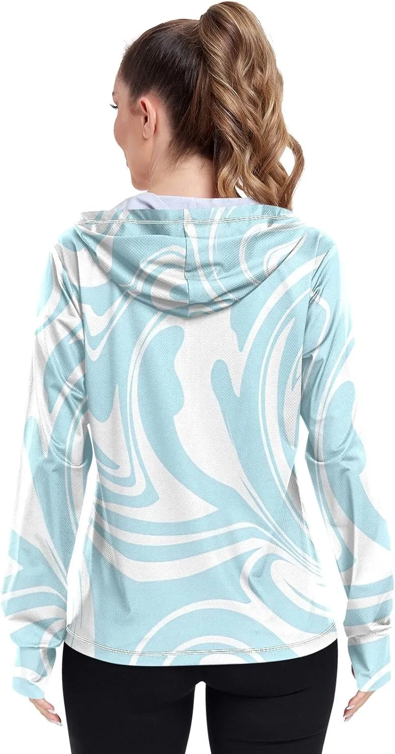 GAIGEO Starfish Blue Green Women Jacket UPF 50  Lightweight Upf Clothing Women, Breathable Fabric, S