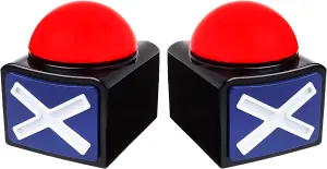 Game buzzers with Lights and Alarm Sounds. Sound Buttons Suitable for Game Shows, Party competitions, Trivia quizzes and Family Talent Shows. (2-Pack)
