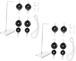 GANAZONO 2Sets Pulley Block Kit for Physics Experiments with Ropes and Bracket for Classroom and School Science Activities and Safe Material for Mechanics Demonstrations