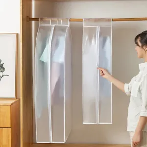 Garment Bags Dust Cover PEVA Clothes Cover Transparent Coat Hanging Clothes Storage Bag Premium Thickened Clothing Organizer Moisture-proof Dust-proof Clothes Cover