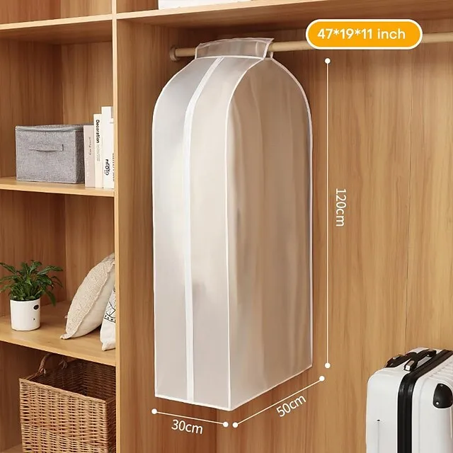 Garment Bags Dust Cover PEVA Clothes Cover Transparent Coat Hanging Clothes Storage Bag Premium Thickened Clothing Organizer Moisture-proof Dust-proof Clothes Cover