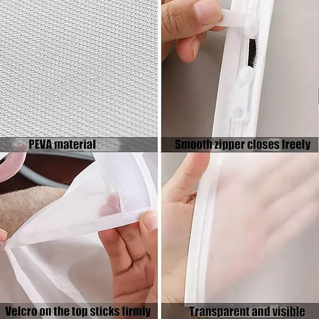Garment Bags Dust Cover PEVA Clothes Cover Transparent Coat Hanging Clothes Storage Bag Premium Thickened Clothing Organizer Moisture-proof Dust-proof Clothes Cover