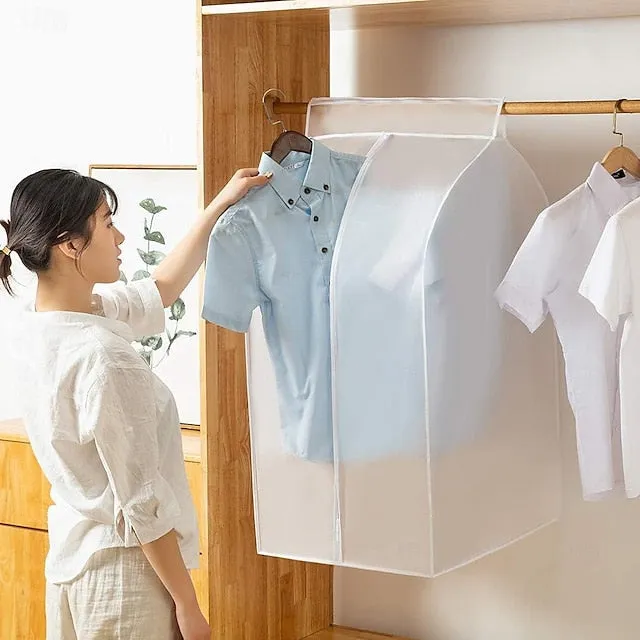 Garment Bags Dust Cover PEVA Clothes Cover Transparent Coat Hanging Clothes Storage Bag Premium Thickened Clothing Organizer Moisture-proof Dust-proof Clothes Cover