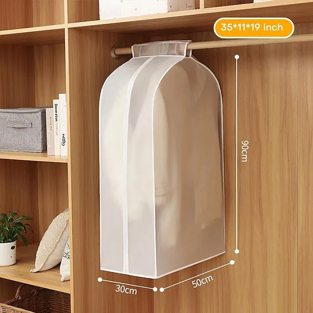 Garment Bags Dust Cover PEVA Clothes Cover Transparent Coat Hanging Clothes Storage Bag Premium Thickened Clothing Organizer Moisture-proof Dust-proof Clothes Cover