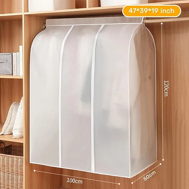 Garment Bags Dust Cover PEVA Clothes Cover Transparent Coat Hanging Clothes Storage Bag Premium Thickened Clothing Organizer Moisture-proof Dust-proof Clothes Cover