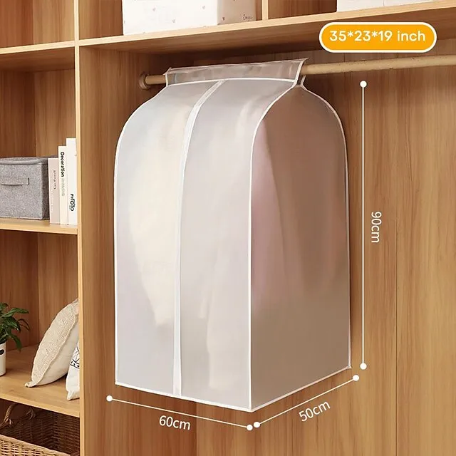 Garment Bags Dust Cover PEVA Clothes Cover Transparent Coat Hanging Clothes Storage Bag Premium Thickened Clothing Organizer Moisture-proof Dust-proof Clothes Cover