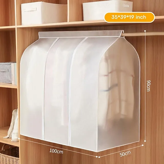 Garment Bags Dust Cover PEVA Clothes Cover Transparent Coat Hanging Clothes Storage Bag Premium Thickened Clothing Organizer Moisture-proof Dust-proof Clothes Cover