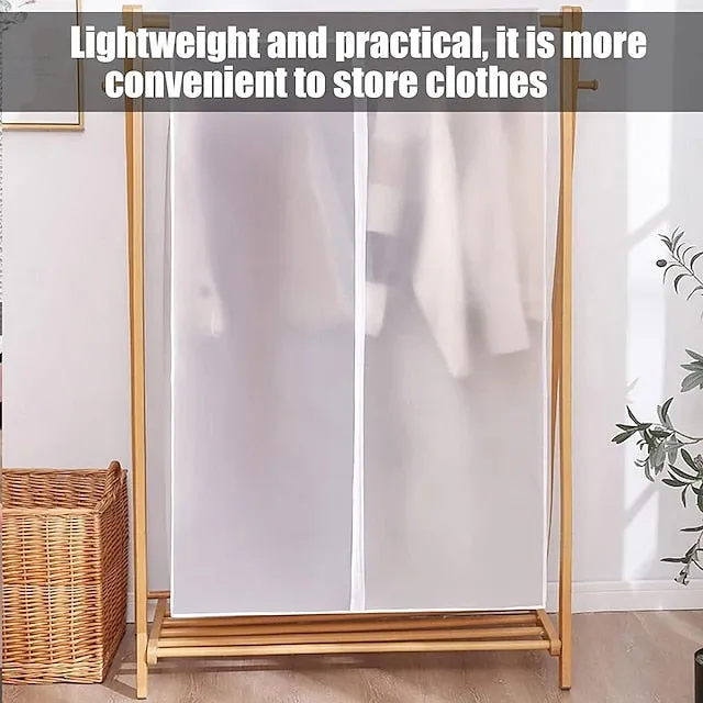 Garment Bags Dust Cover PEVA Clothes Cover Transparent Coat Hanging Clothes Storage Bag Premium Thickened Clothing Organizer Moisture-proof Dust-proof Clothes Cover