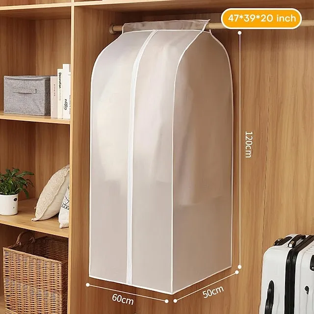 Garment Bags Dust Cover PEVA Clothes Cover Transparent Coat Hanging Clothes Storage Bag Premium Thickened Clothing Organizer Moisture-proof Dust-proof Clothes Cover