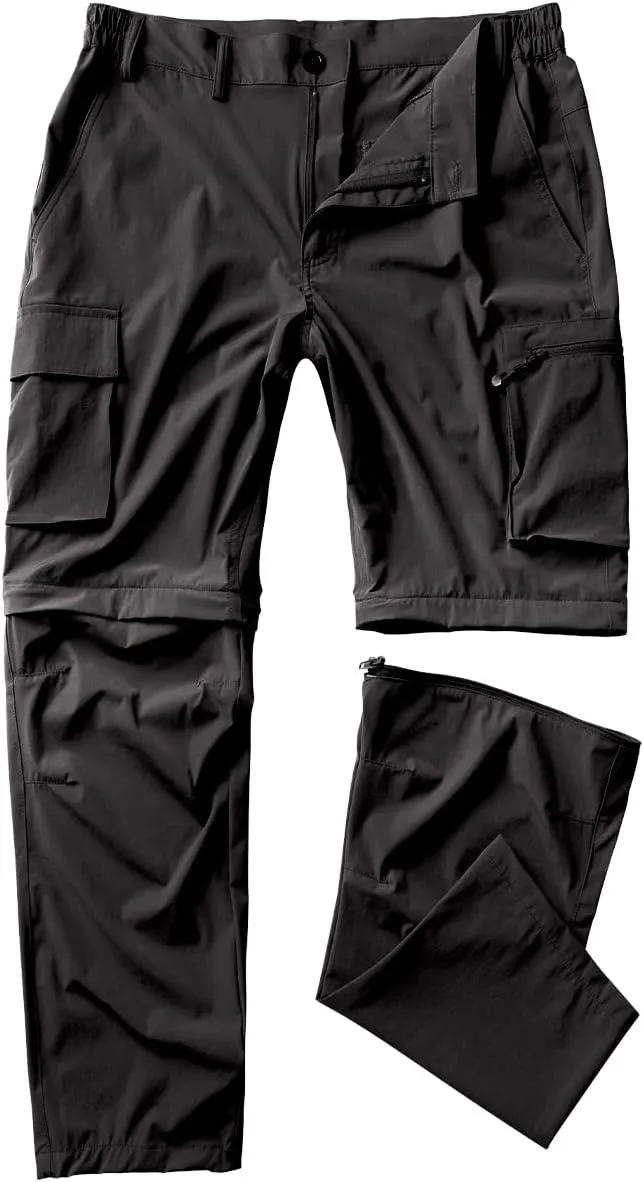 Gash Hao Mens Hiking Convertible Pants Outdoor Waterproof Quick Dry Zip Off Lightweight Fishing Pants