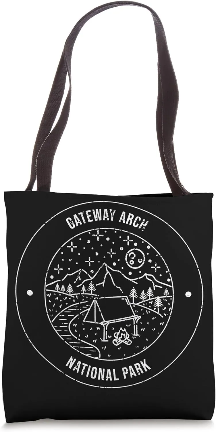 Gateway Arch National Park Camping Vintage Outdoors Hiking Tote Bag