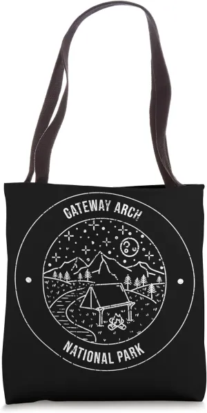 Gateway Arch National Park Camping Vintage Outdoors Hiking Tote Bag