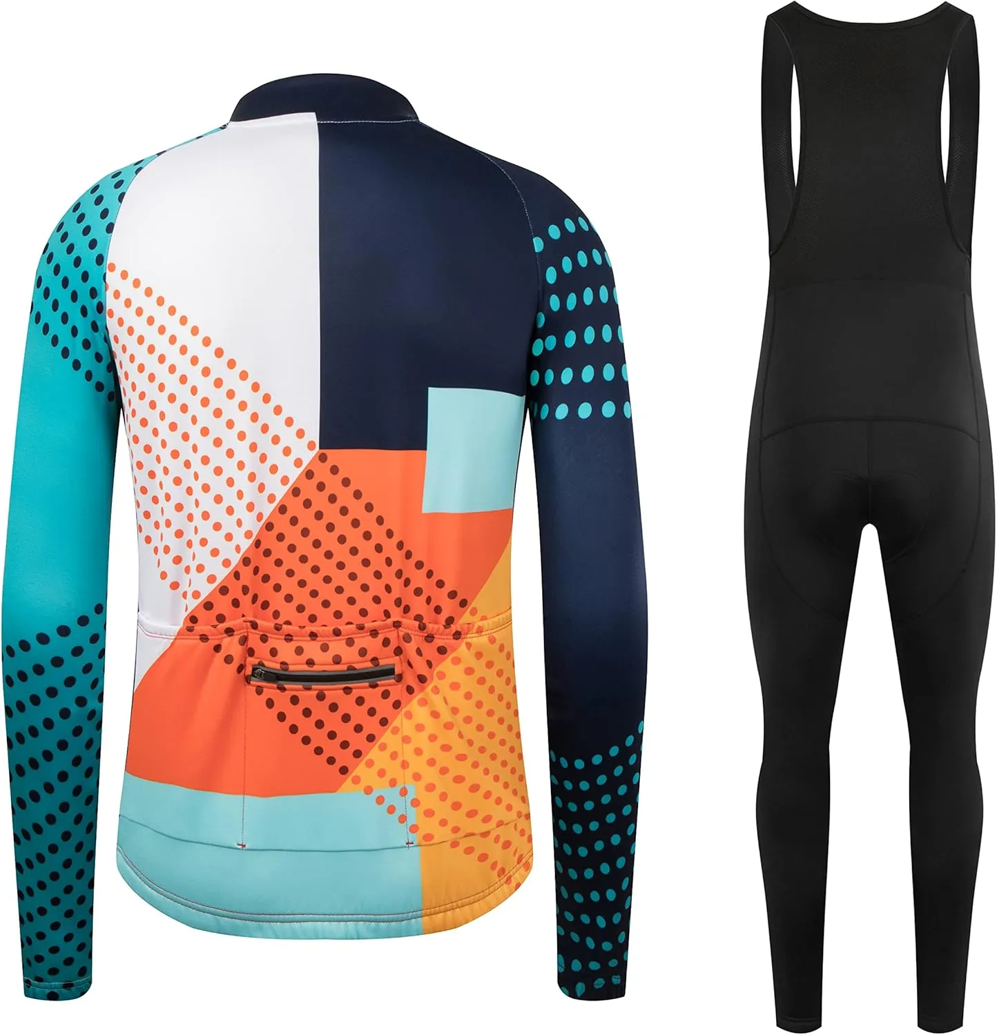 GCRFL Winter Cycling Jersey Sets Thermal Fleece Bike Jersey   Bib Pants, Long Sleeve Cycling Clothing Sets for Man