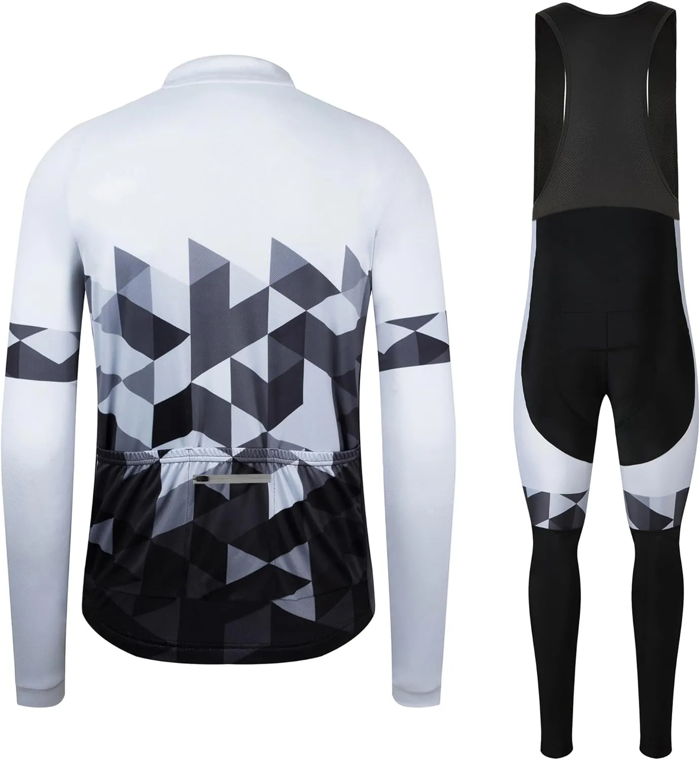 GCRFL Winter Cycling Jersey Sets Thermal Fleece Bike Jersey   Bib Pants, Long Sleeve Cycling Clothing Sets for Man