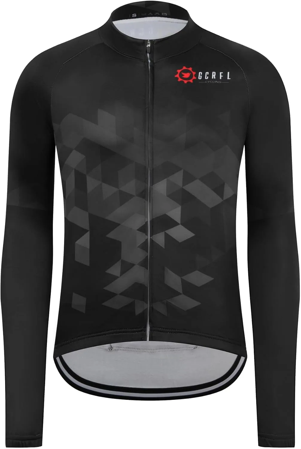 GCRFL Winter Men's Cycling Jersey Long Sleeve Cold Weather Cycle Tops Cycling Jacket Thermal Fleece Bike Shirts Zipper Pocket
