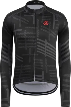 GCRFL Winter Men's Cycling Jersey Long Sleeve Cold Weather Cycle Tops Cycling Jacket Thermal Fleece Bike Shirts Zipper Pocket