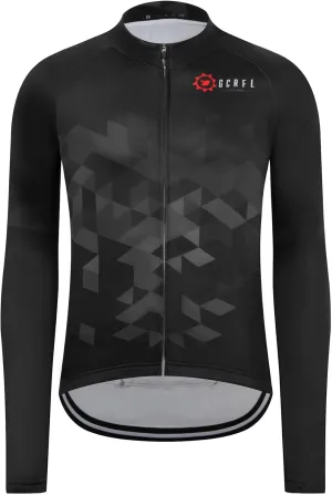 GCRFL Winter Men's Cycling Jersey Long Sleeve Cold Weather Cycle Tops Cycling Jacket Thermal Fleece Bike Shirts Zipper Pocket