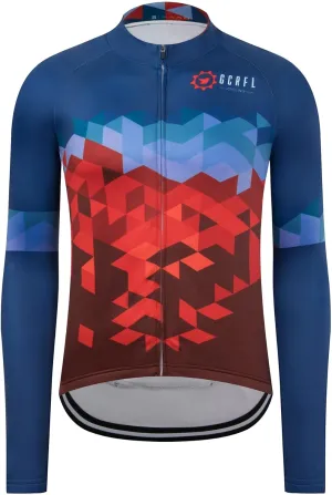 GCRFL Winter Men's Cycling Jersey Long Sleeve Cold Weather Cycle Tops Cycling Jacket Thermal Fleece Bike Shirts Zipper Pocket