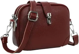 Genuine Leather Crossbody Bag for Women Little Shoulder Bag Purse with Adjustable Strap