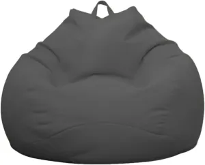 Gogreen Stuffed Animal Storage Bean Bag Chair Cover (39"x29"x25", No Filler) for Kids and Adults Lazy Beds Soft Premium Corduroy Bean Bag for Organizing Children Plush Toys (Gray)
