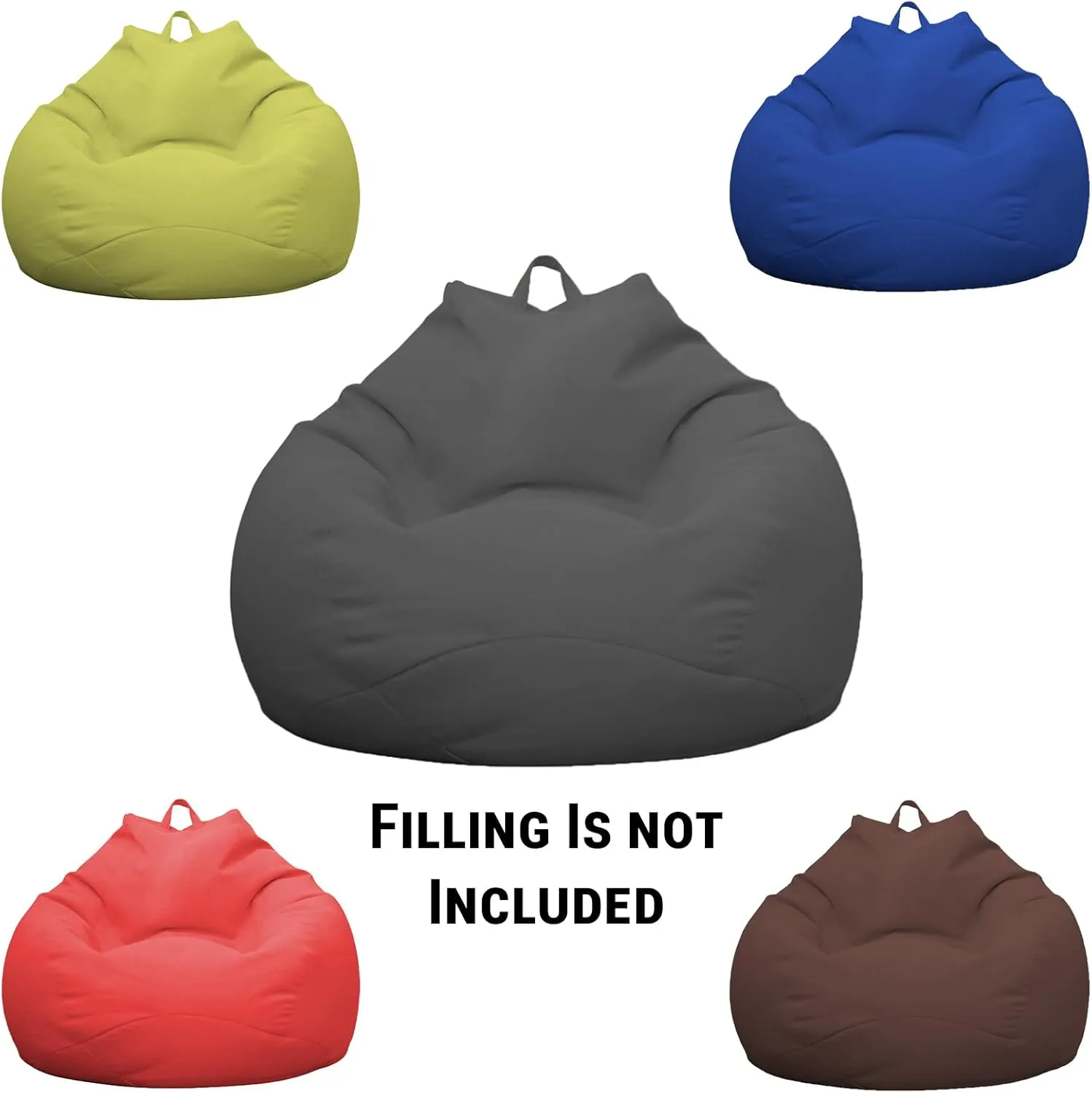 Gogreen Stuffed Animal Storage Bean Bag Chair Cover (39"x29"x25", No Filler) for Kids and Adults Lazy Beds Soft Premium Corduroy Bean Bag for Organizing Children Plush Toys (Gray)