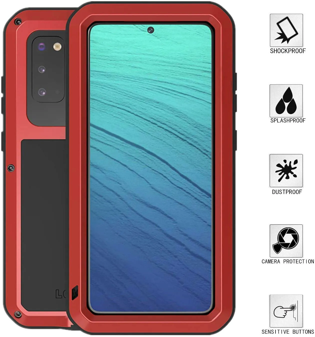 Gorilla Aluminum Alloy Heavy Duty Shockproof Case Samsung Galaxy Note 20 or Note 20 Ultra