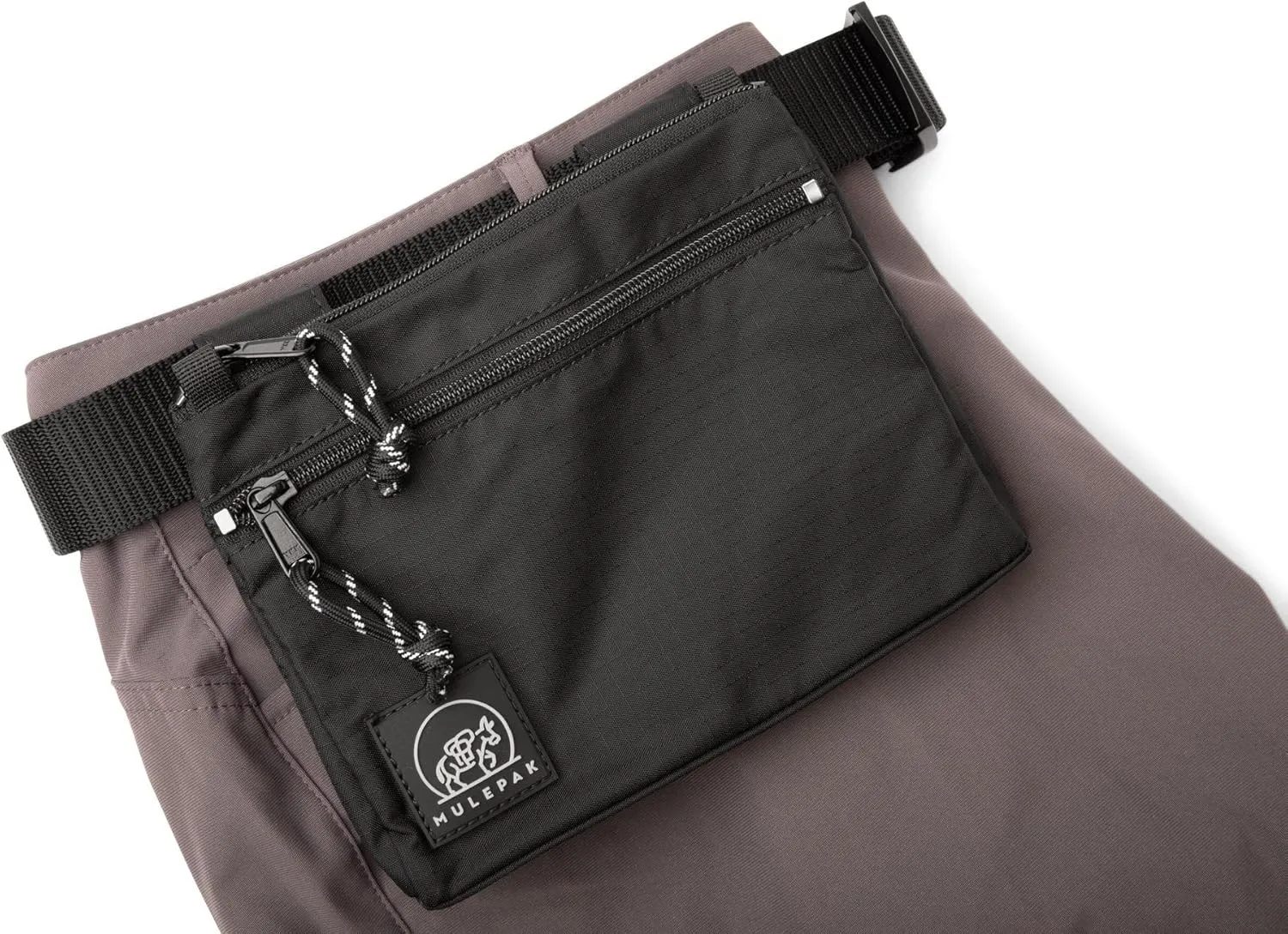 Grande Pouch in Black, 6"x8"x1" Lose-proof and Pickpocket Proof Safety Wallets, Outdoor Sports Belt Bags and Travel Fanny Waist Pack for Men and Women