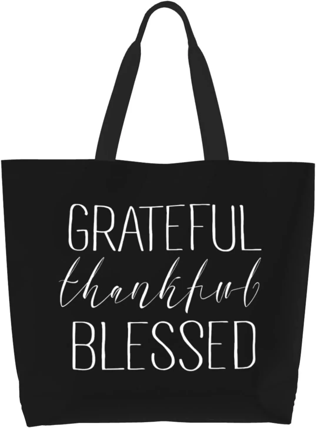 Grateful Thankful Blessed Women'S Lightweight Canvas Handbag Reusable Shopping Bag