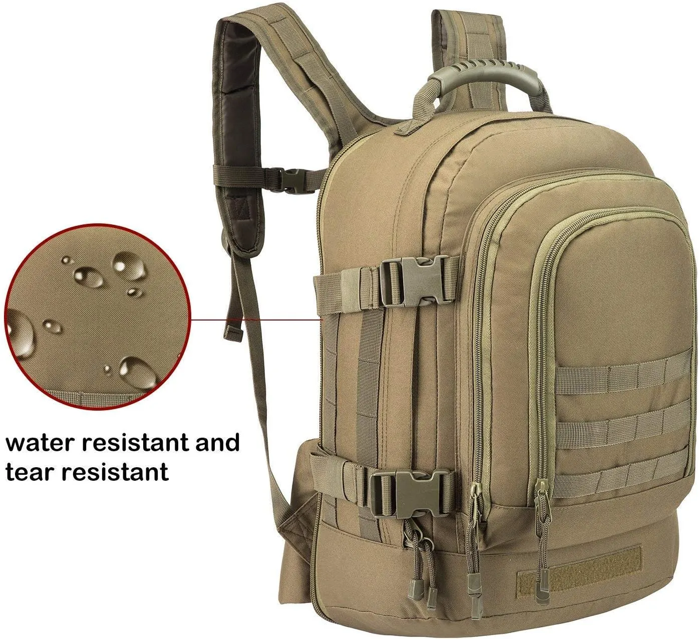 Greencity Laptop Backpacks Tactical 3 Day Expandable Bug Out Bag Classic Case Travel Hiking，Green