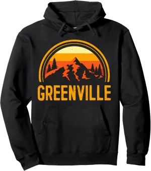Greenville South Carolina Sc Mountains Hiking Souvenir Retro Pullover Hoodie