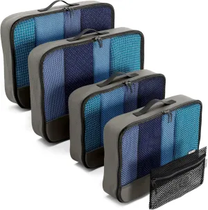Grey packing cubes for suitcases. Travel storage organiser bags 5 pcs