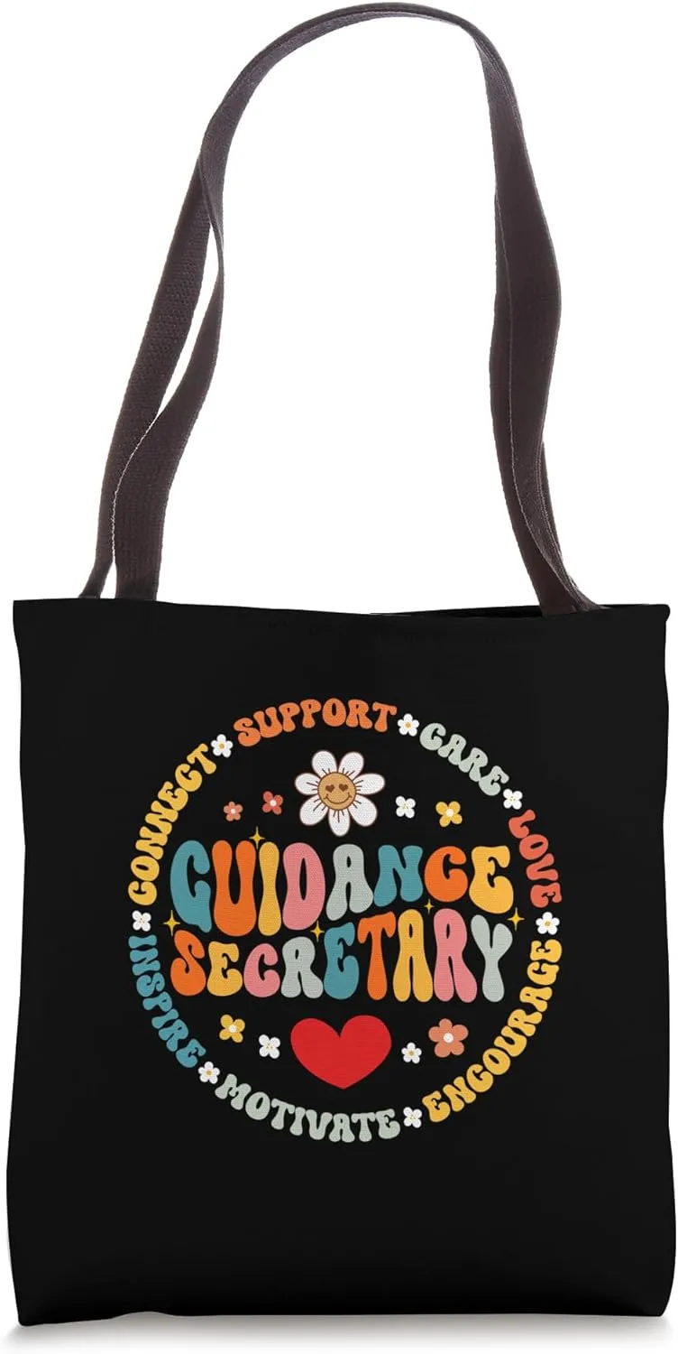 Groovy Guidance Secretary Appreciation Week Back to School Tote Bag