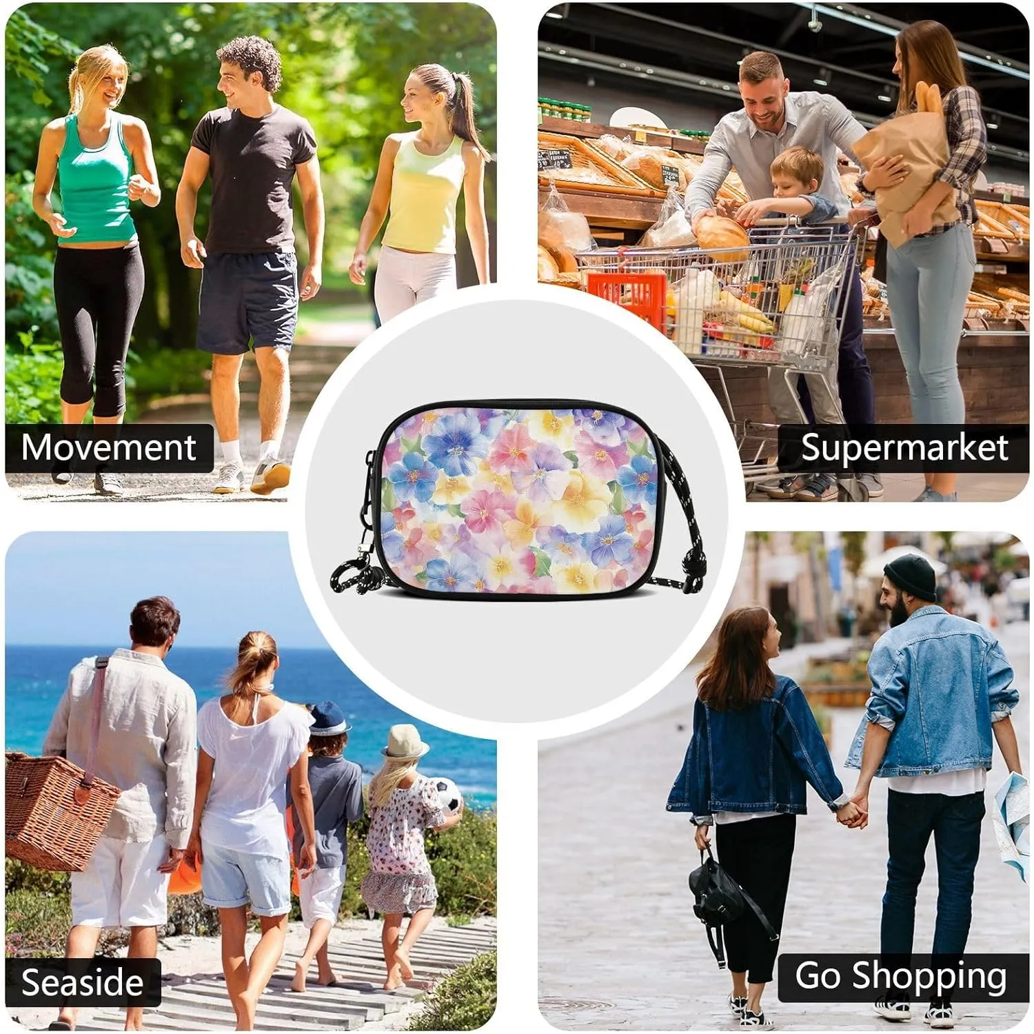 GuoChe Crossbody Wallet Purse Men Fashion with Adjustable Strap Small Handbags Walk dog