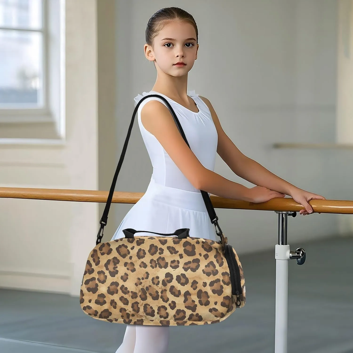 GuoChe Sling Bags Crossbody with Shoes Compartment Comfort Black Handbag for Have a meal