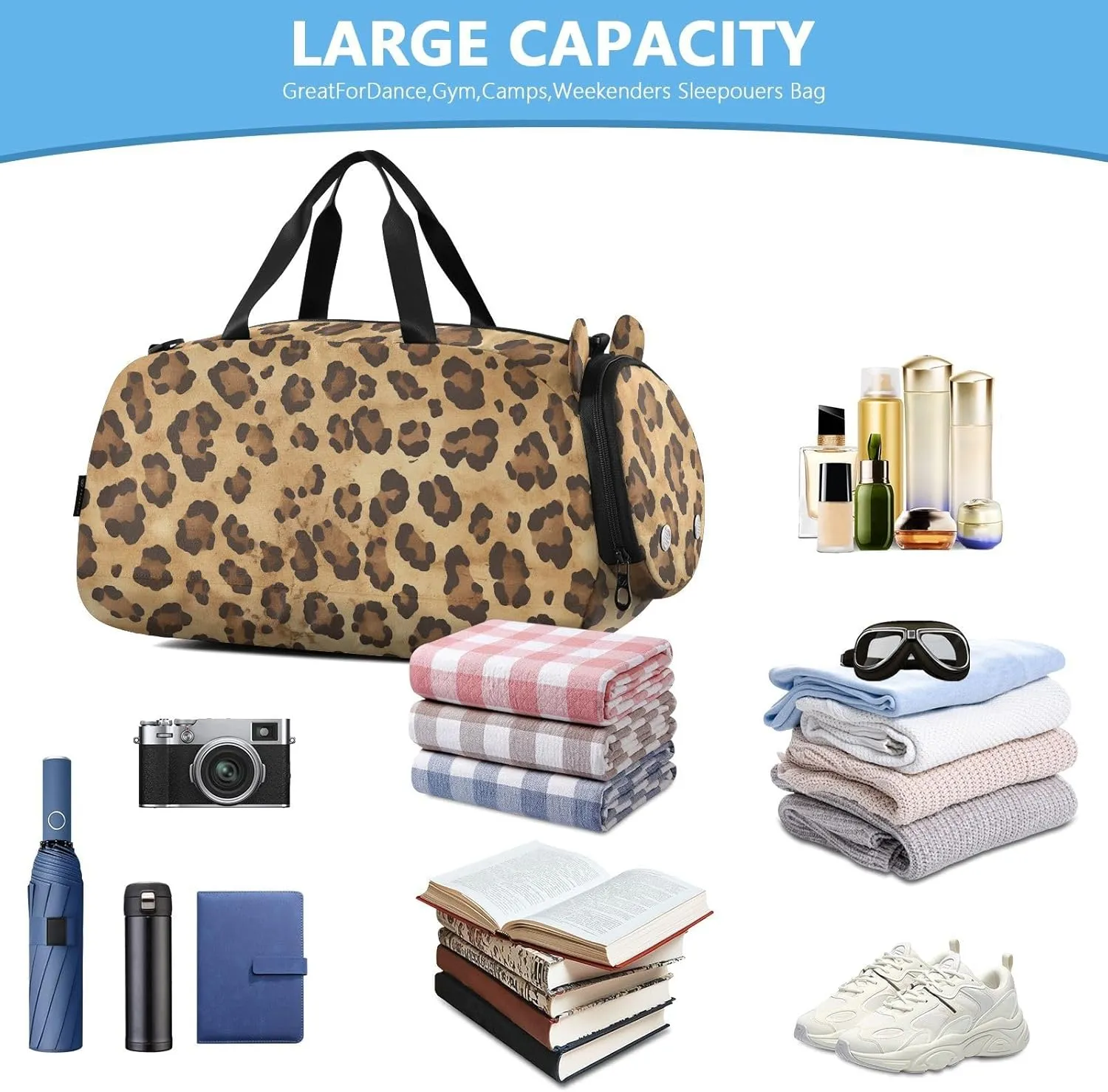 GuoChe Sling Bags Crossbody with Shoes Compartment Comfort Black Handbag for Have a meal