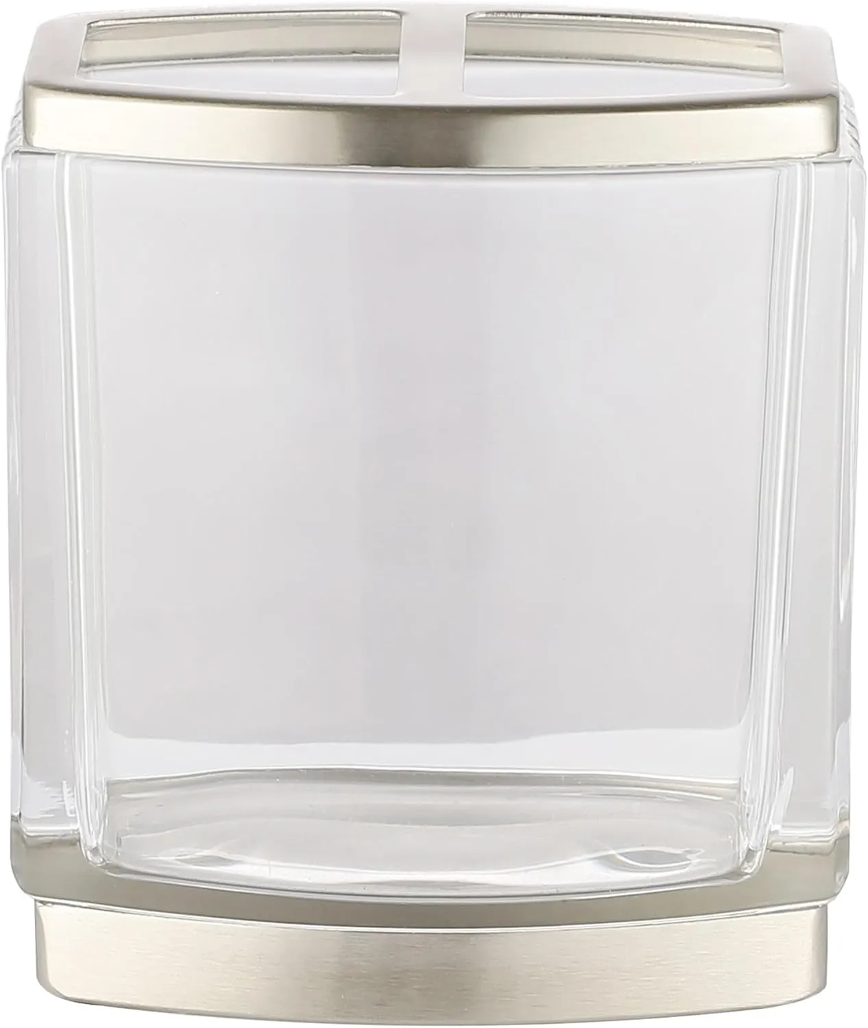 H Halston Heavy Weight Glass Toothbrush Holder, Organizer for Bathroom, Kitchen, Office, Home Storage