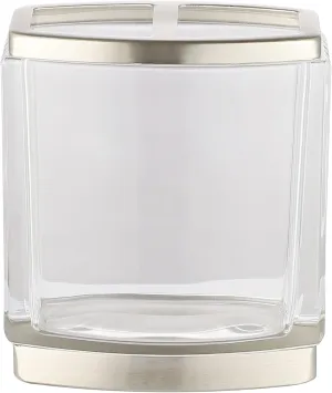 H Halston Heavy Weight Glass Toothbrush Holder, Organizer for Bathroom, Kitchen, Office, Home Storage