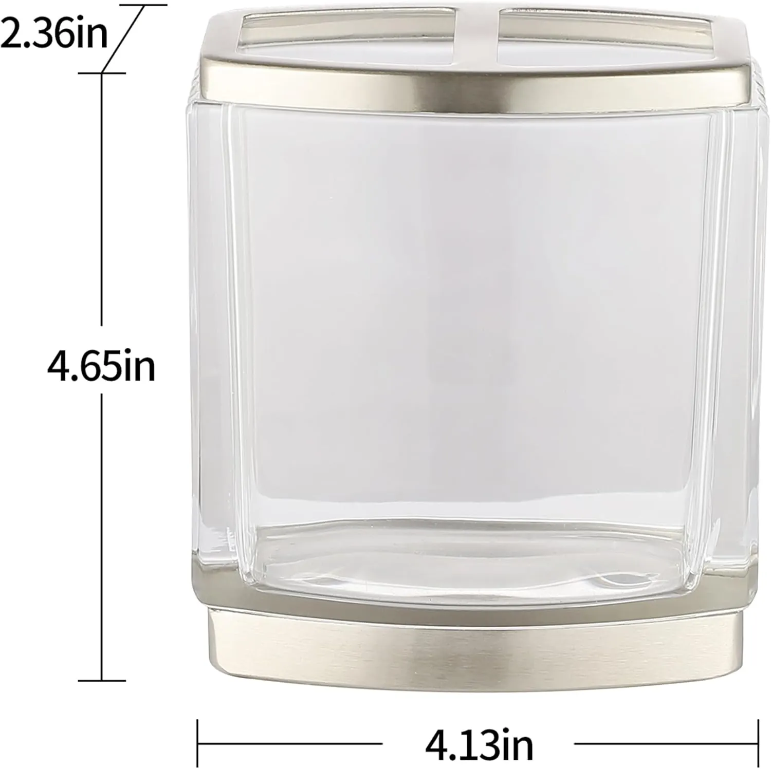 H Halston Heavy Weight Glass Toothbrush Holder, Organizer for Bathroom, Kitchen, Office, Home Storage