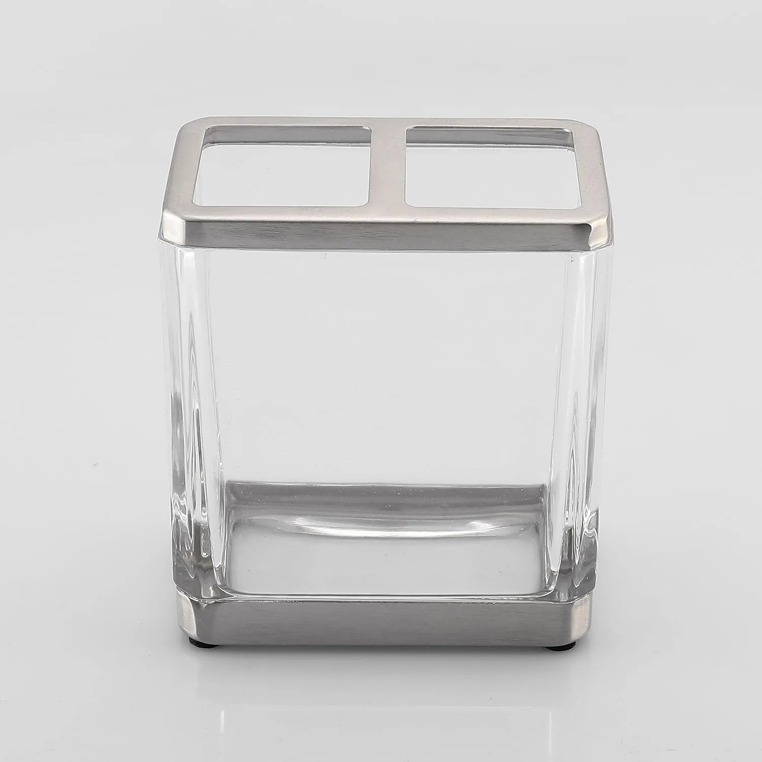 H Halston Heavy Weight Glass Toothbrush Holder, Organizer for Bathroom, Kitchen, Office, Home Storage