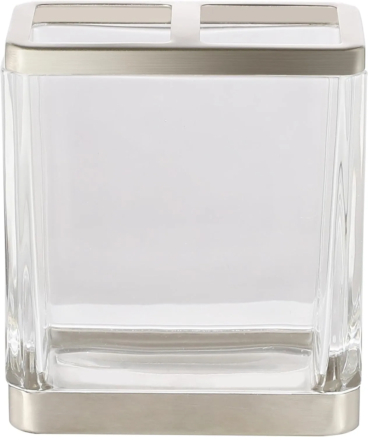 H Halston Heavy Weight Glass Toothbrush Holder, Organizer for Bathroom, Kitchen, Office, Home Storage