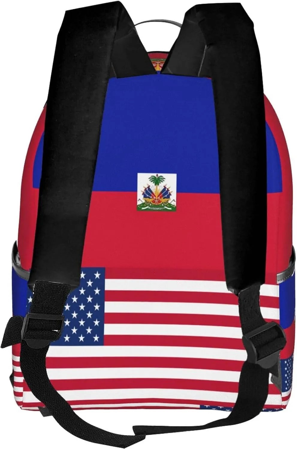 Haiti Haitian American Flag Casual Backpacks Laptop Backpack Carry-on Daypack Sports Travel Rucksack Lightweight Working Bag for Outdoor Hiking Cycling Walking