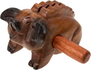 Handcrafted Pig Shaped Musical Natural Color Percussion Instrument for Unique Home Decor Pig Craft for Birthdays and Special Occasions