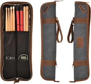 Handmade drumstick Bag, Leather Bag with Shoulder Strap, Built-in Rubber Loops, Canvas Bag for Marching Band Drumsticks, Gift for Drummer